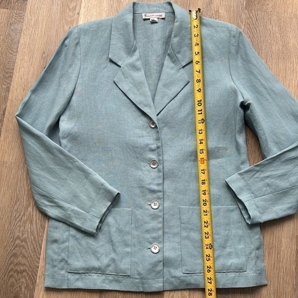 Elliott Lauren linen Blazer Jacket Size 8 seafoam blue unlined casual USA coat - Picture 9 of 11